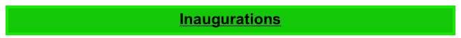 Inaugurations